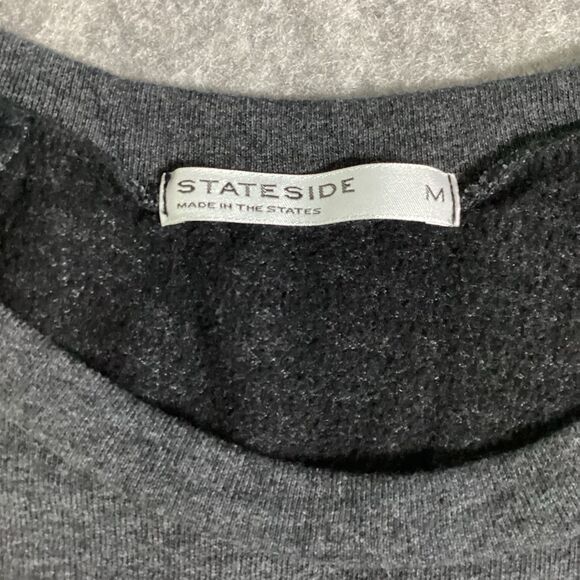Stateside Women’s Medium Sweatshirt Crew Neck Charcoal Gray Pullover Casual Boho - Picture 11 of 13
